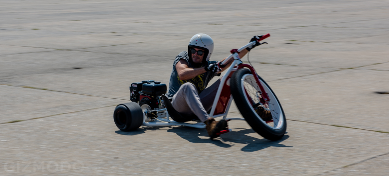 Illustration for article titled My Day on a Gas-Powered Drift Trike: Like Being a Kid Again, But Better
